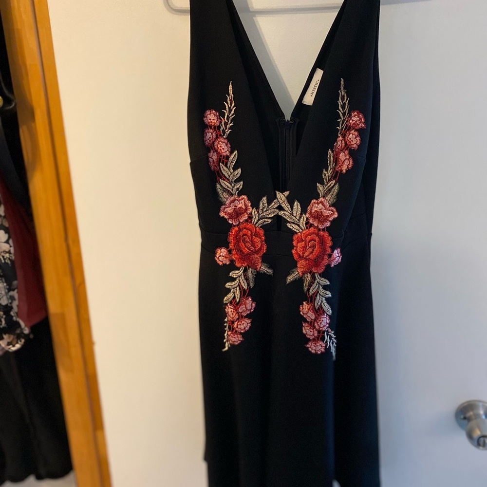 Mystic Black and Red Fit and Flare Cocktail Dress